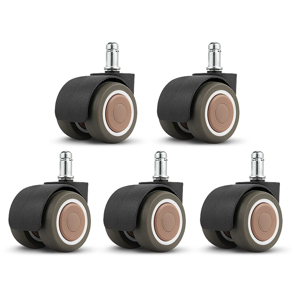 Office Chair Wheels Pack Of 5, Rubber Swivel Casters With Threaded Stem, Quiet Tpe For Hardwood Floors 9099447375513