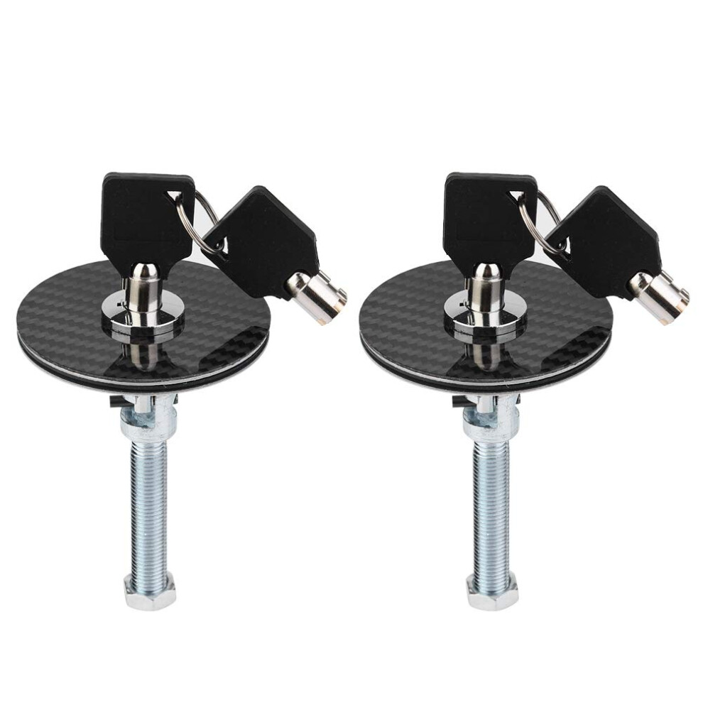 Universal Carbon Fiber Hood Pin Lock Kit 2Pcs Racing Grade Quick Release Alloy Bonnet Lock With Keys 9053599066583