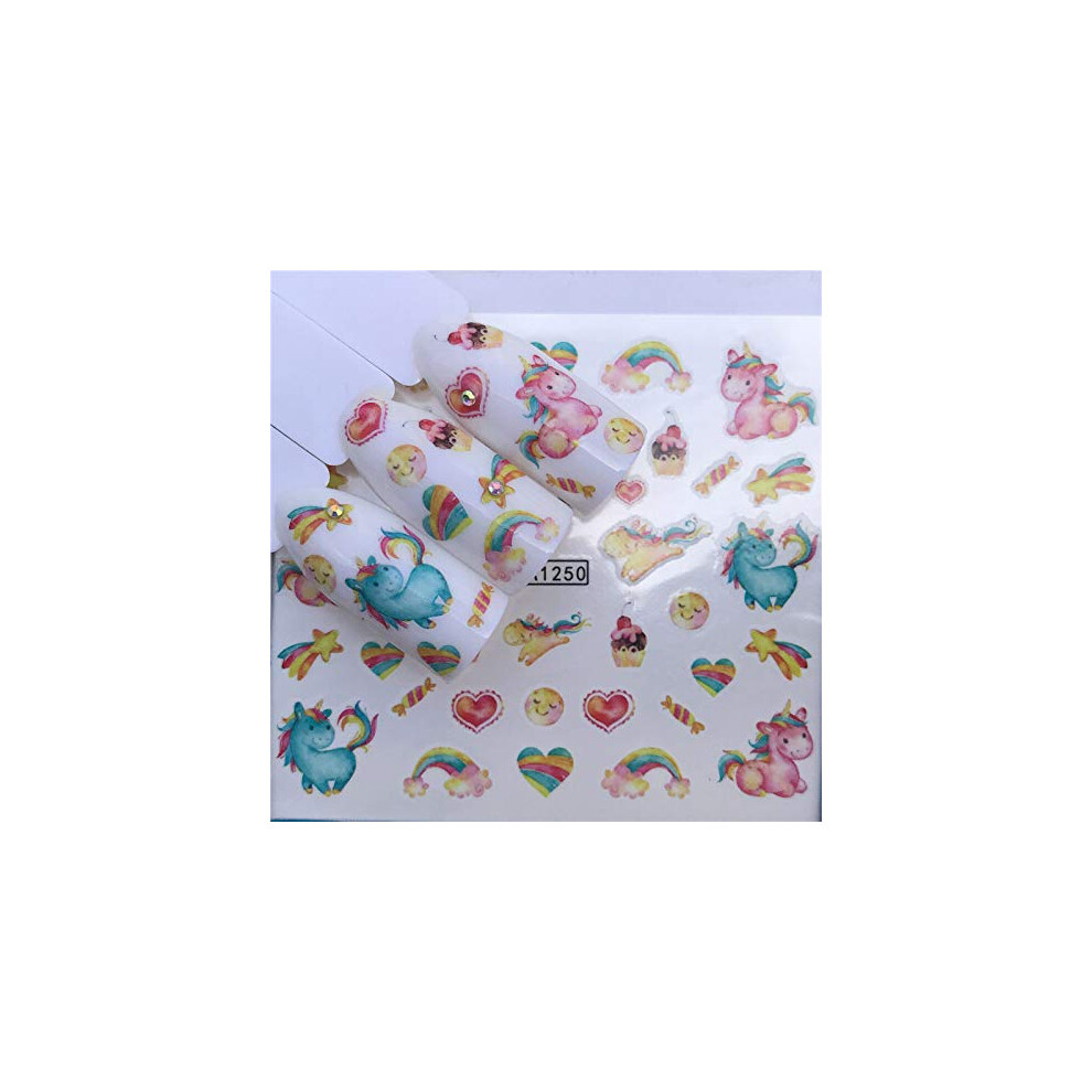 Nail Art Stickers Water Transfer Floral Nail Decals for Manicure DIY Flower Design YZWA1250