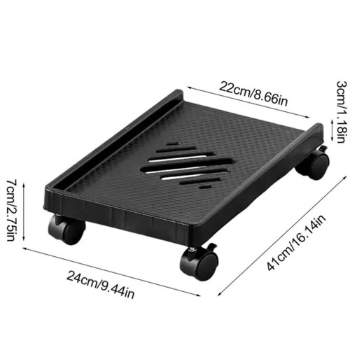 Adjustable PC Tower Stand with Wheels for Desktop Computers, Ventilated Design and Floor Protection 1