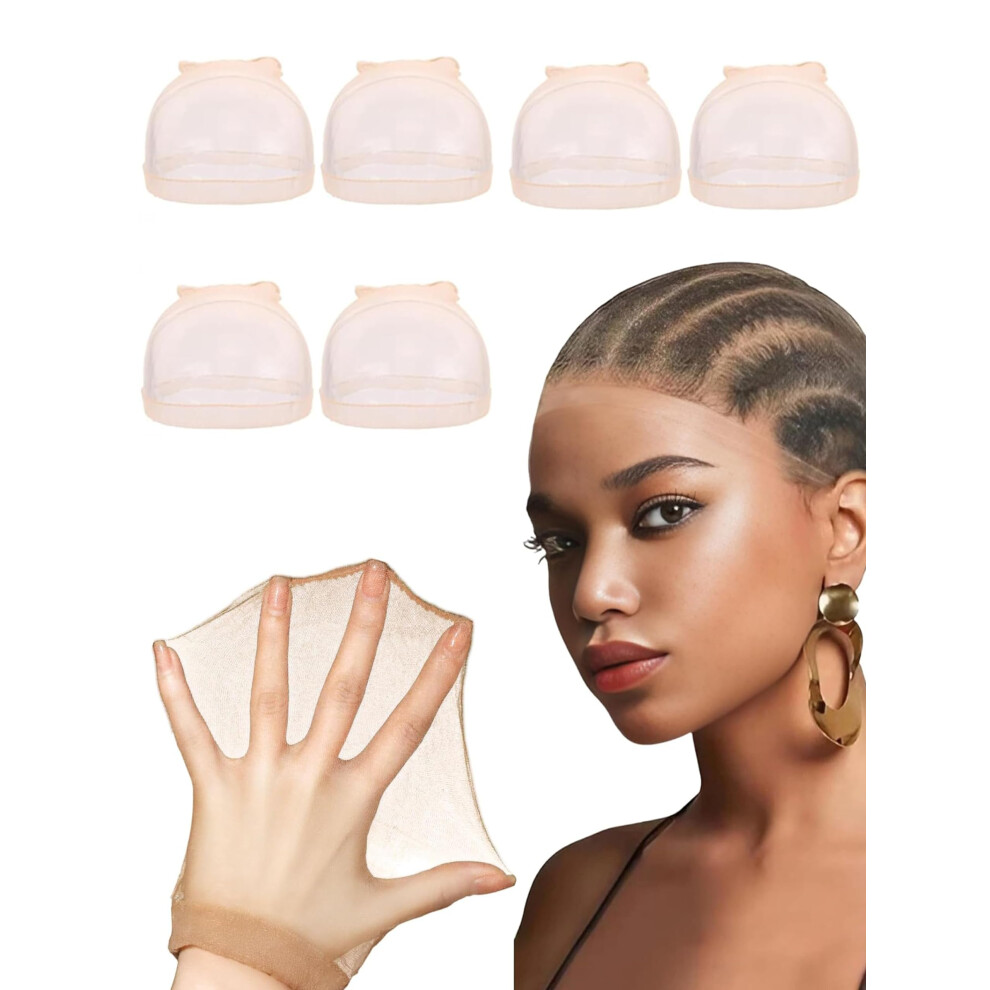 Unisex Hd Wig Cap 6Pcs Ultra Thin Breathable Nylon With Natural Hairline Finish And Secure NonâSlip Fit
