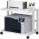 White Printer Stand with Storage Shelves, Under Desk Rolling Table with Wheels, Adjustable, Compact 58cm 1