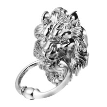 6Pièces Poignées Heurtoirs Lion En Zinc Argenté Pour Portes
