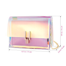 2Pièces Sac Femme Transparent Rose Colorée Design Unique