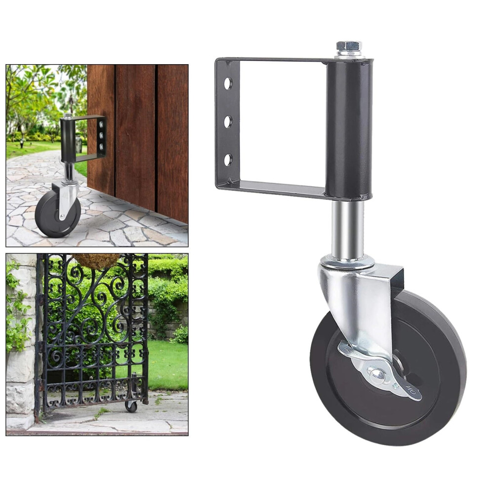 Heavy Duty Gate Caster Wheel 5 Inch With Spring Loaded Shockabsorbing Rubber For Uneven Ground 9099447377586
