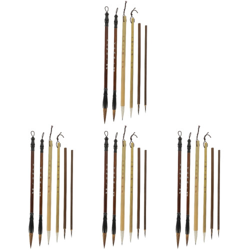 24Pièces Pinceaux Bois Nylon Pour Couleurs 2