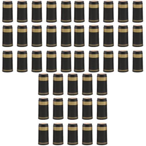 300Pièces Capsules De Vin Thermorétractables Noires Bord 2