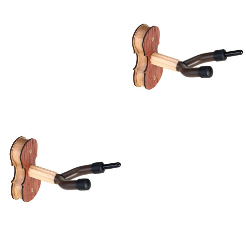 2Pièces Support Mural Violon Bois Confortable Et Robuste 2