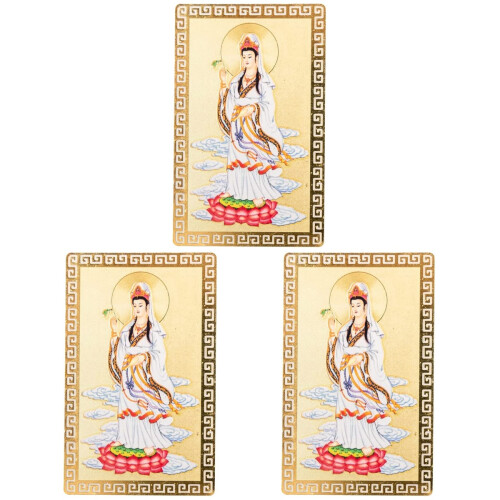 3Pièces Cartes Amulettes Traditions Guanyin 2