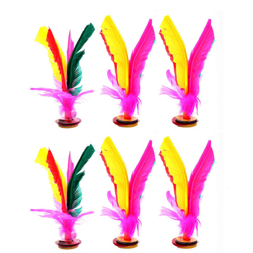 18Pièces Shuttlecocks De Jianzi Plumes Couleurs Assorties