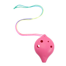 2Pièces Instrument Vent Ocarina 6-Trous Rose Plastique Compact Enfant