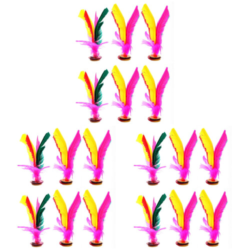 18Pièces Shuttlecocks De Jianzi Plumes Couleurs Assorties 1