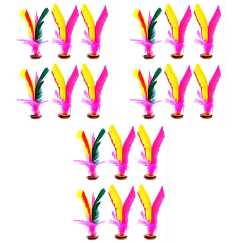 18Pièces Shuttlecocks De Jianzi Plumes Couleurs Assorties 2