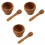 3Pièces Mortier Pilon Marron Pour Ail Épices Cuisine 3