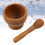 3Pièces Mortier Pilon Marron Pour Ail Épices Cuisine 11