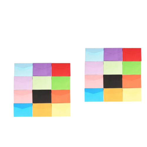 200Pièces Mini Enveloppes Colorées Usage Stockage Cartes 2