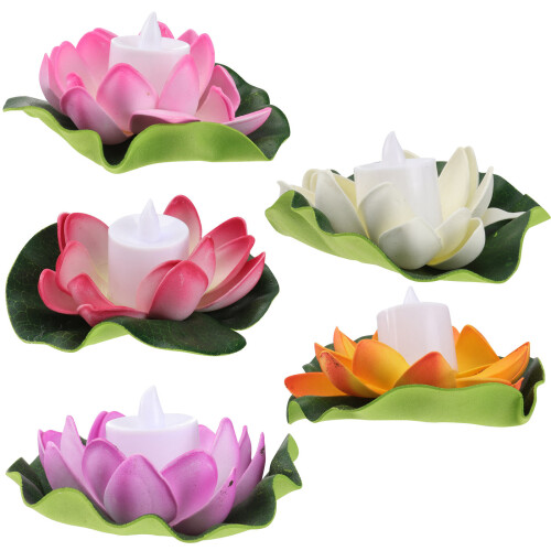 10Pièces Décorations Lotus LED Étanches Multicolores Pour Événements