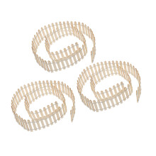 6Pcs Miniature Iron Wire Fence Light Brown Wood Dollhouse Decoration