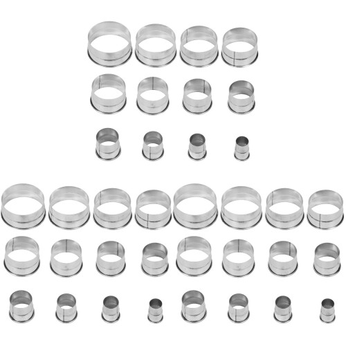 36Pcs Round Stainless Steel Muffin Baking Rings Silver Kitchen Supply 2