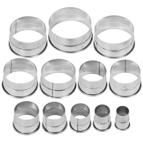 36Pcs Round Stainless Steel Muffin Baking Rings Silver Kitchen Supply 1