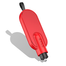 Car Safety Hammer with SpringLoaded Glass Breaker and Seatbelt Cutter 2in1 Emergency Tool Red