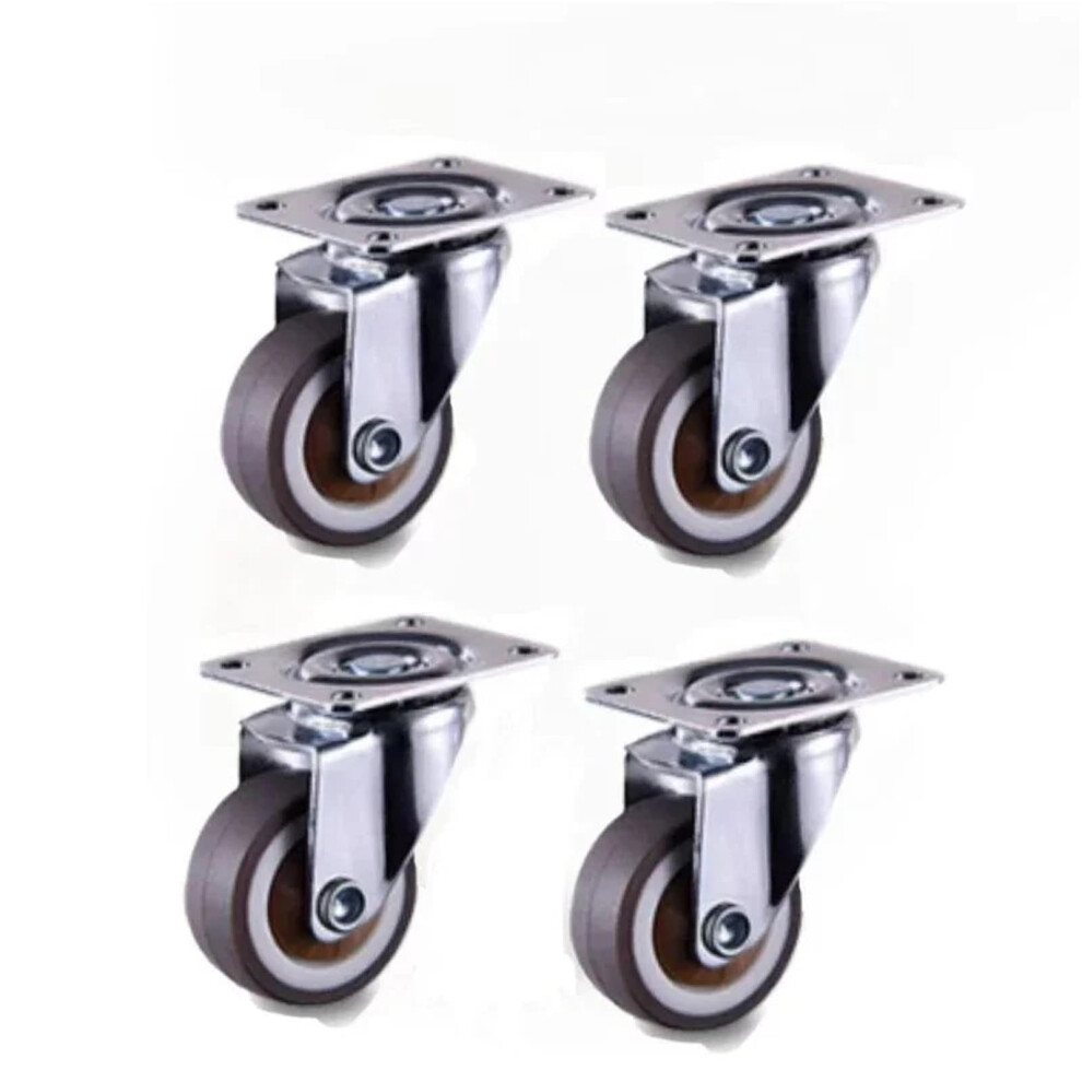 4Pcs 2 Inch Swivel Caster Wheels Without Brake, Tpr Rubber Heavy Duty Furniture Casters, 27Kg Load 9099447378255
