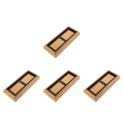 4 Sets Bamboo Whetstone Holder Sharpening Stone Base Accessory 2