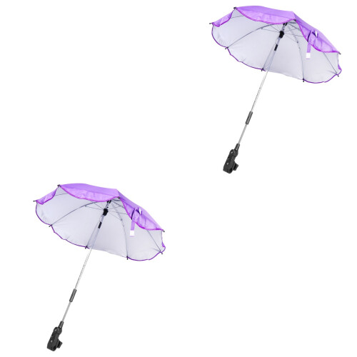 2Pièces Ombrelle Poussette Bébé Violet Usage Extérieur Design Simple 2