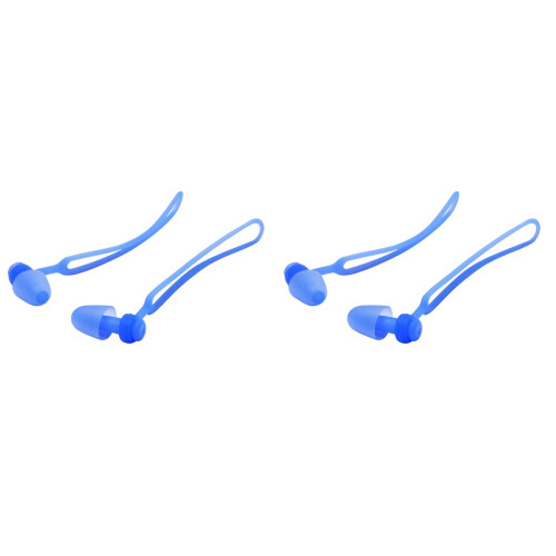 2Paires Bouchons D'oreille En Silicone Avec Cordon Fixé 1