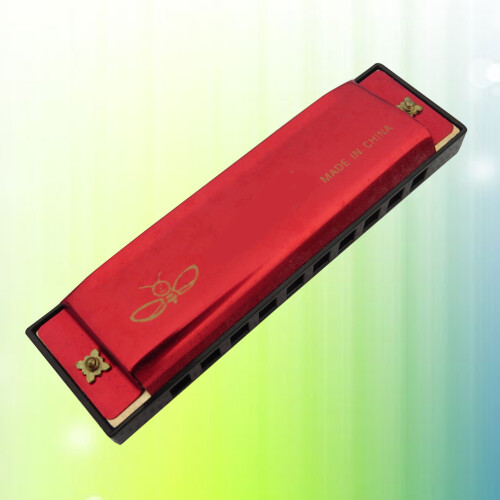 2Pièces Harmonica Plastique Rouge 10 Trous Idéal Pour Cadeau 2