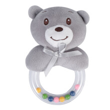 2Pièces Jouet Hochet Bébé Anneau Gris Ours Durable Stimulation