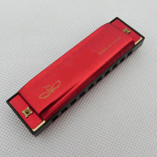 2Pièces Harmonica Plastique Rouge 10 Trous Idéal Pour Cadeau 1