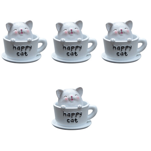4Pièces Décorations Chats Adorables En Résine Pour Table Maison 2