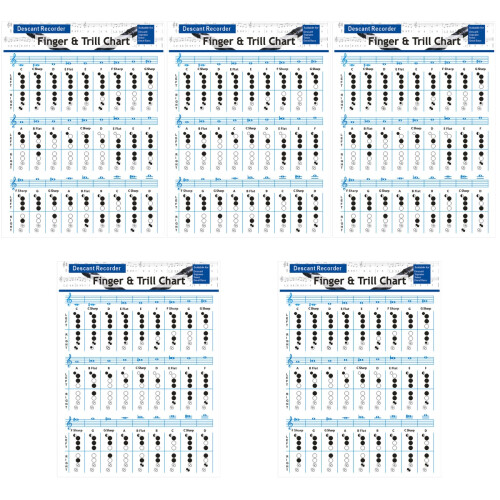 5Pièces Guide Clarinettes Chordes Papier Durable Multi Couleur 2