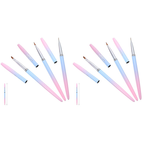 6Pièces Nail Art Pinceaux Fins Multi Usage Élégants Et Solides 1