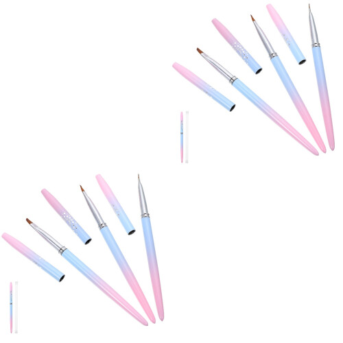 6Pièces Nail Art Pinceaux Fins Multi Usage Élégants Et Solides 2