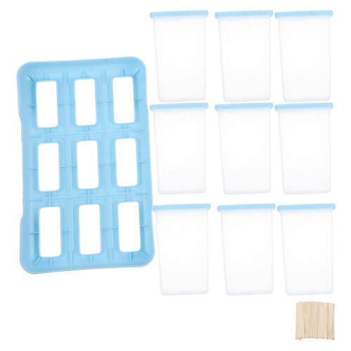 2Sets Reusable Ice Cream Makers Sky-Blue PP Plastic Mold for Home DIY 1