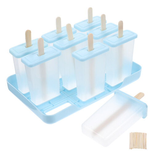 2Sets Reusable Ice Cream Makers Sky-Blue PP Plastic Mold for Home DIY 2