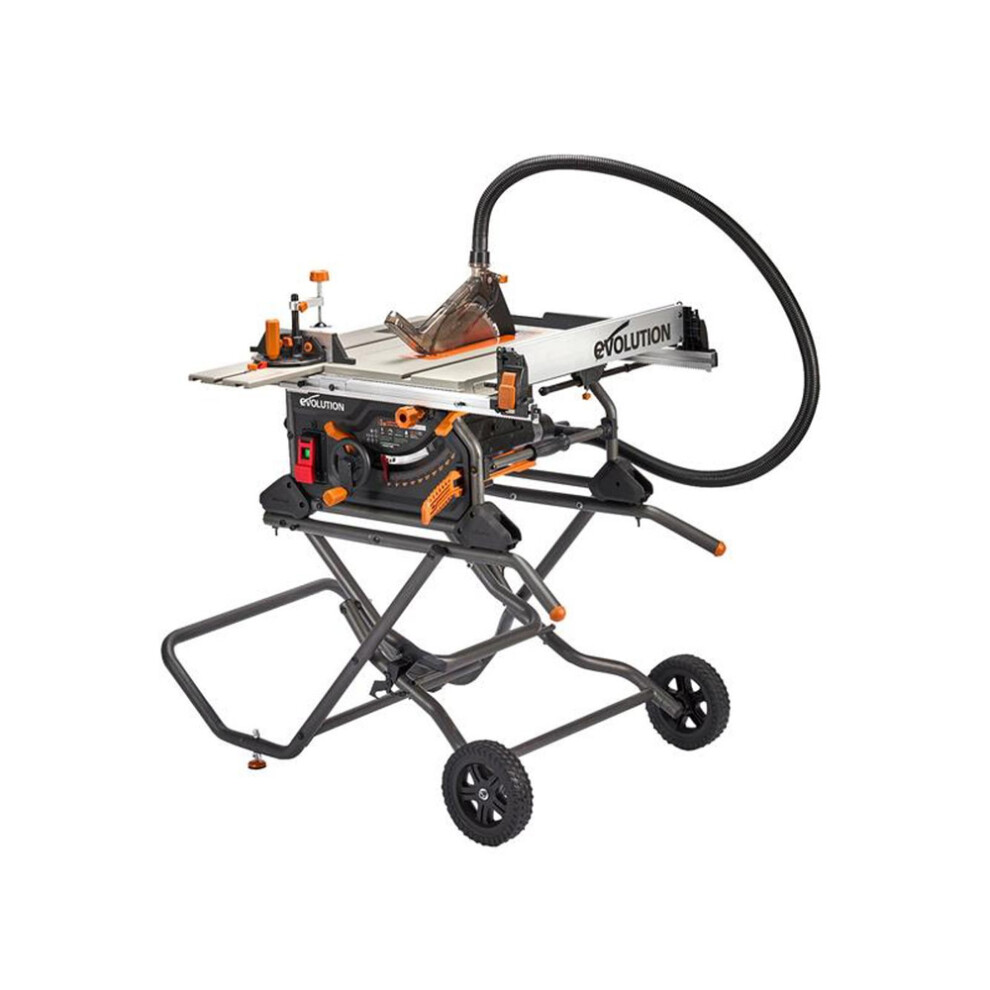 Evolution Power Tools Black, Silver, Orange R255tblx+ Table Saw With Stand (Next Gen Rage 5-S) Multi-Material Cutting Blade Included Cuts Wood Metal Plastic, 45˚ Bevel, +/- 60˚ Mitre Angle, 85Mm Cut Depth, 1800W Motor 240V - Image 3