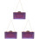 3Pièces Sac Soirée Violet Pochette Détachable 7