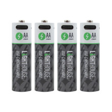Lighthouse Aa Usb-C Rechargeable Li-Ion Battery Pack Of 4