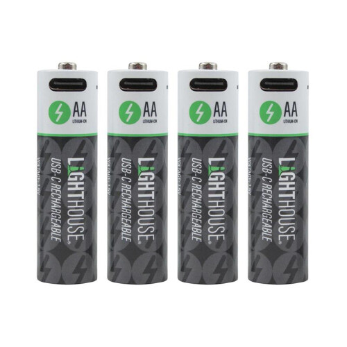 LightHouse Lighthouse Aa Usb-C Rechargeable Li-Ion Battery Pack Of 4