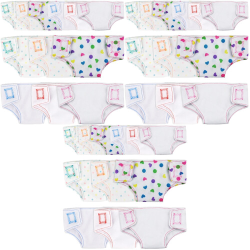 36Pièces Couches Fille En Coton Multicolores Jouet Réutilisable 2