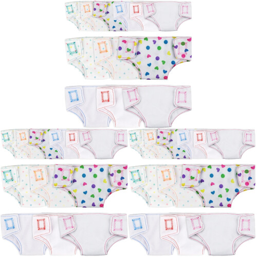 36Pièces Couches Fille En Coton Multicolores Jouet Réutilisable 1