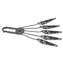 Gothic Style Nail Tips Bracelet With Chain For Women