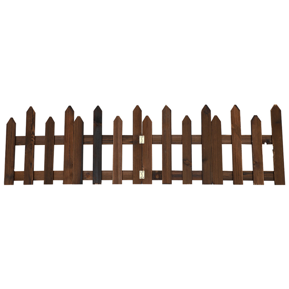2Pcs Garden Wooden Fence Coffee Color Decorative Yard Edging 3631600497814