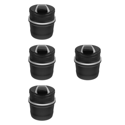4Pcs Black Car Ashtray Plastic with Lid Multi-Functional Portable 2
