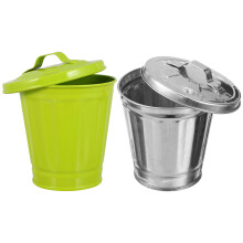 4Pcs Sturdy Metal Desktop Waste Containers with Lid Assorted Colors