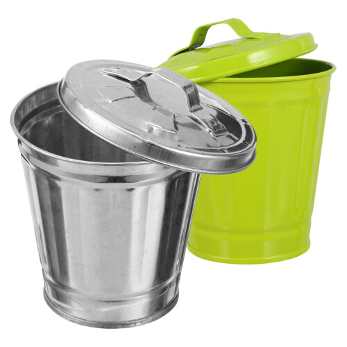 4Pcs Sturdy Metal Desktop Waste Containers with Lid Assorted Colors 1