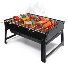 Portable Charcoal Grill, Foldable BBQ Grill for Camping, Picnic, Beach, Outdoor Cooking